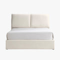 ZYRA Lit double en tissu beige avec coffre 160x200 cm