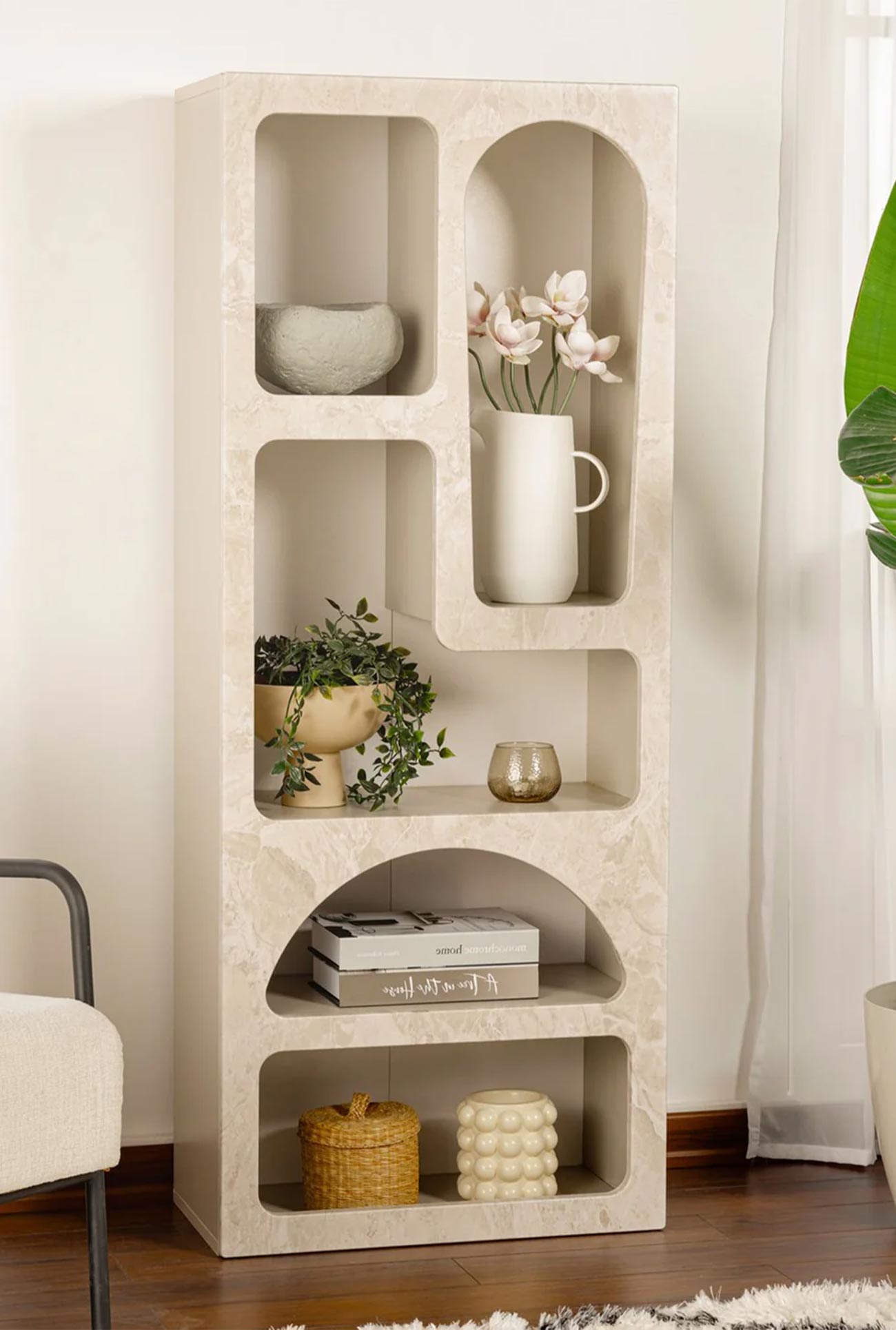 LILA - Bibliothèques design beige ou blanc