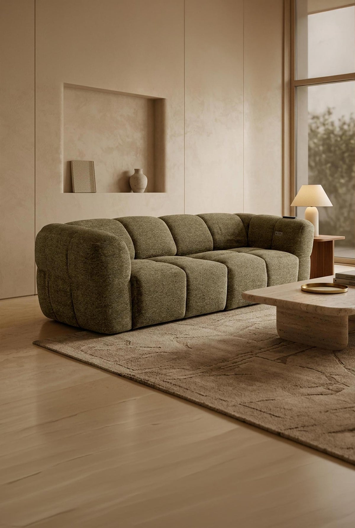 NALA - Canapés 3 places relax électriques en tissu - Mobilier Deco