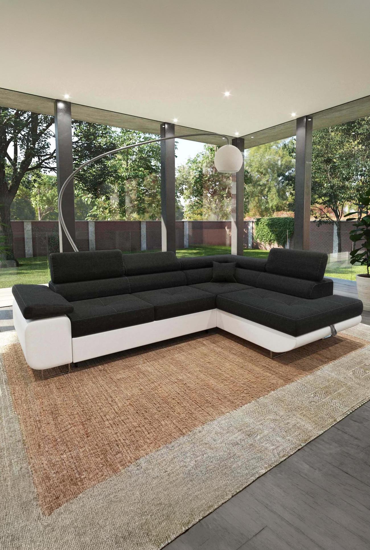 AUBIN - Canapés d'angle convertibles avec coffre - Mobilier Deco