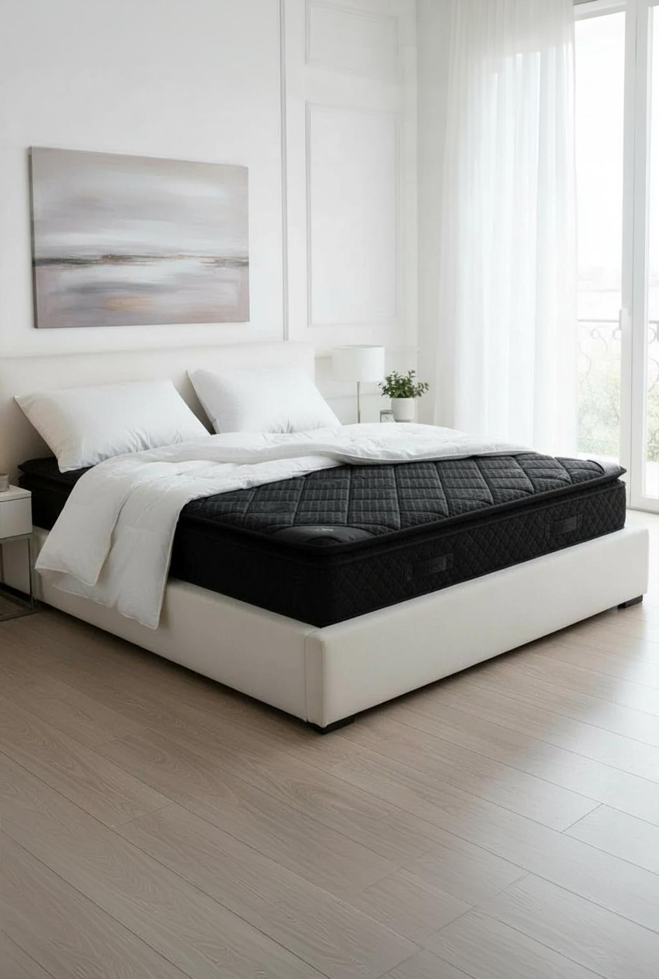 DUBAI BLACK - Matelas mémoire de forme et ressorts ensachés - Mobilier Deco