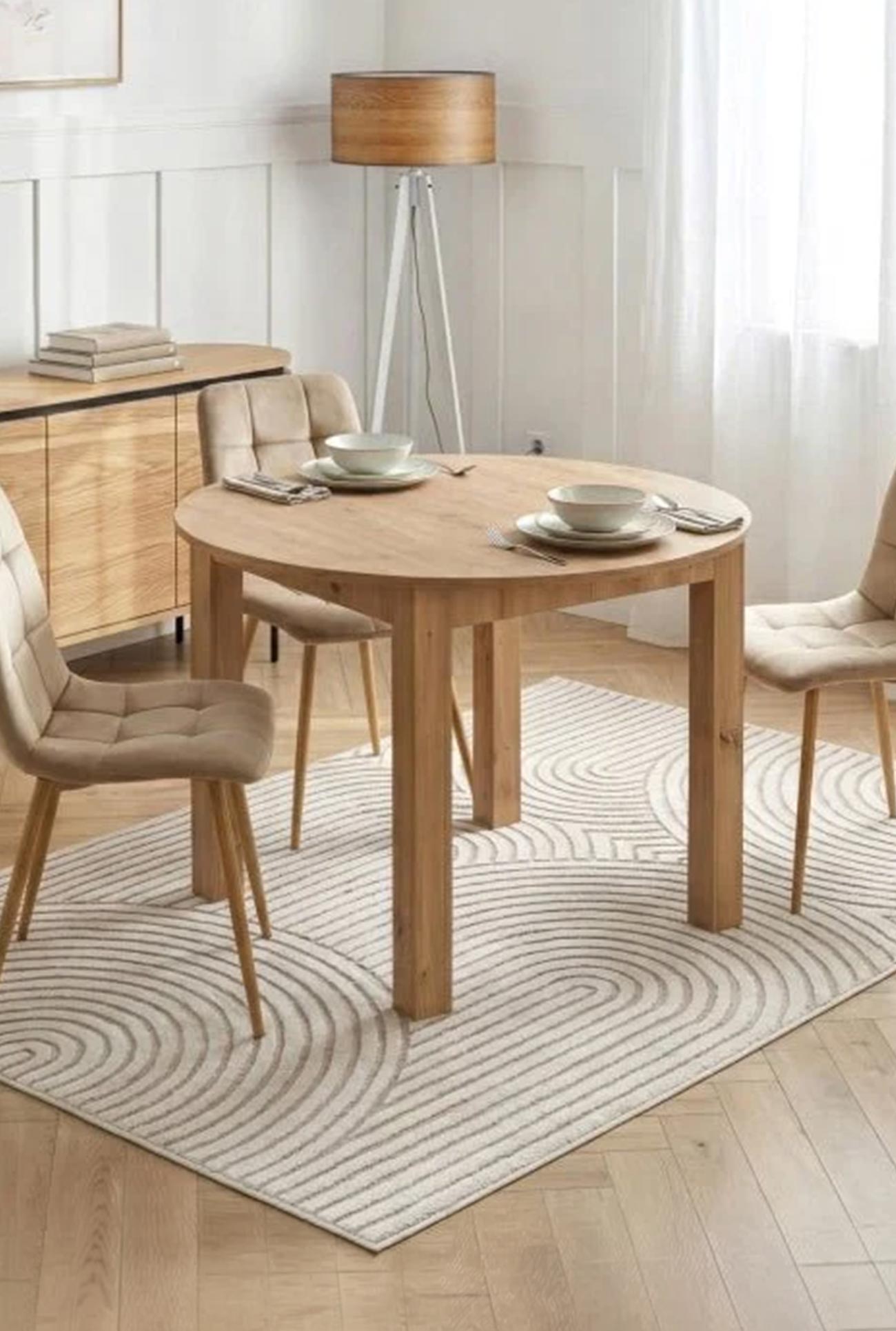 HARRY - Tables à manger rondes extensibles 102 à 142 cm - Mobilier Deco
