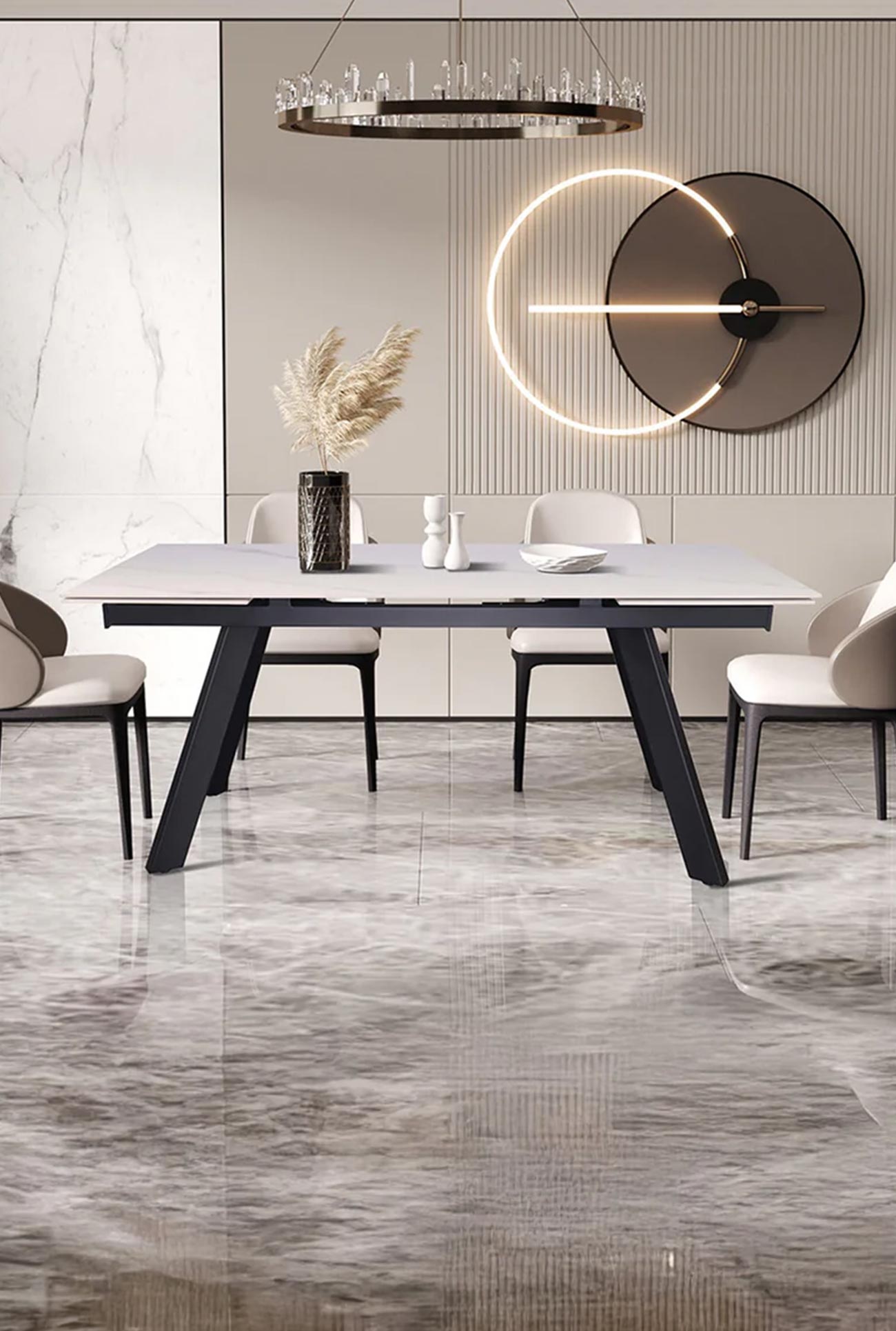 HERA - Tables à manger rectangulaires en pierre frittée - Mobilier Deco