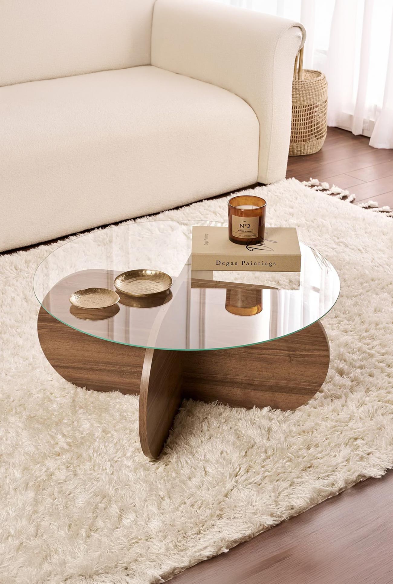 LILY - Tables basses rondes avec plateau en verre - Mobilier Deco