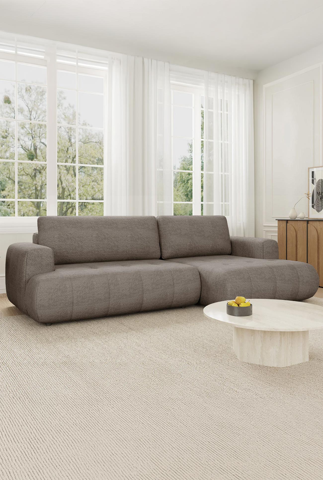MIREL - Canapés d'angle convertibles en tissu - Mobilier Deco