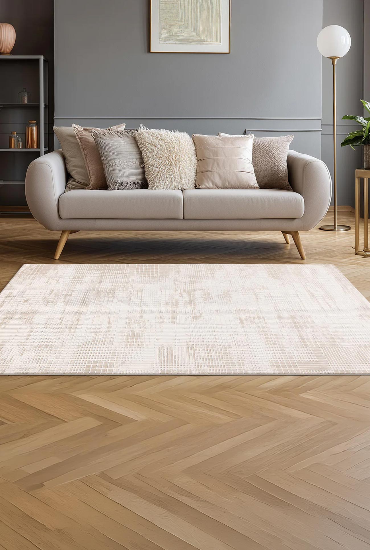 NAPOLI - Tapis en tissu texturé 160x230 cm - Mobilier Deco