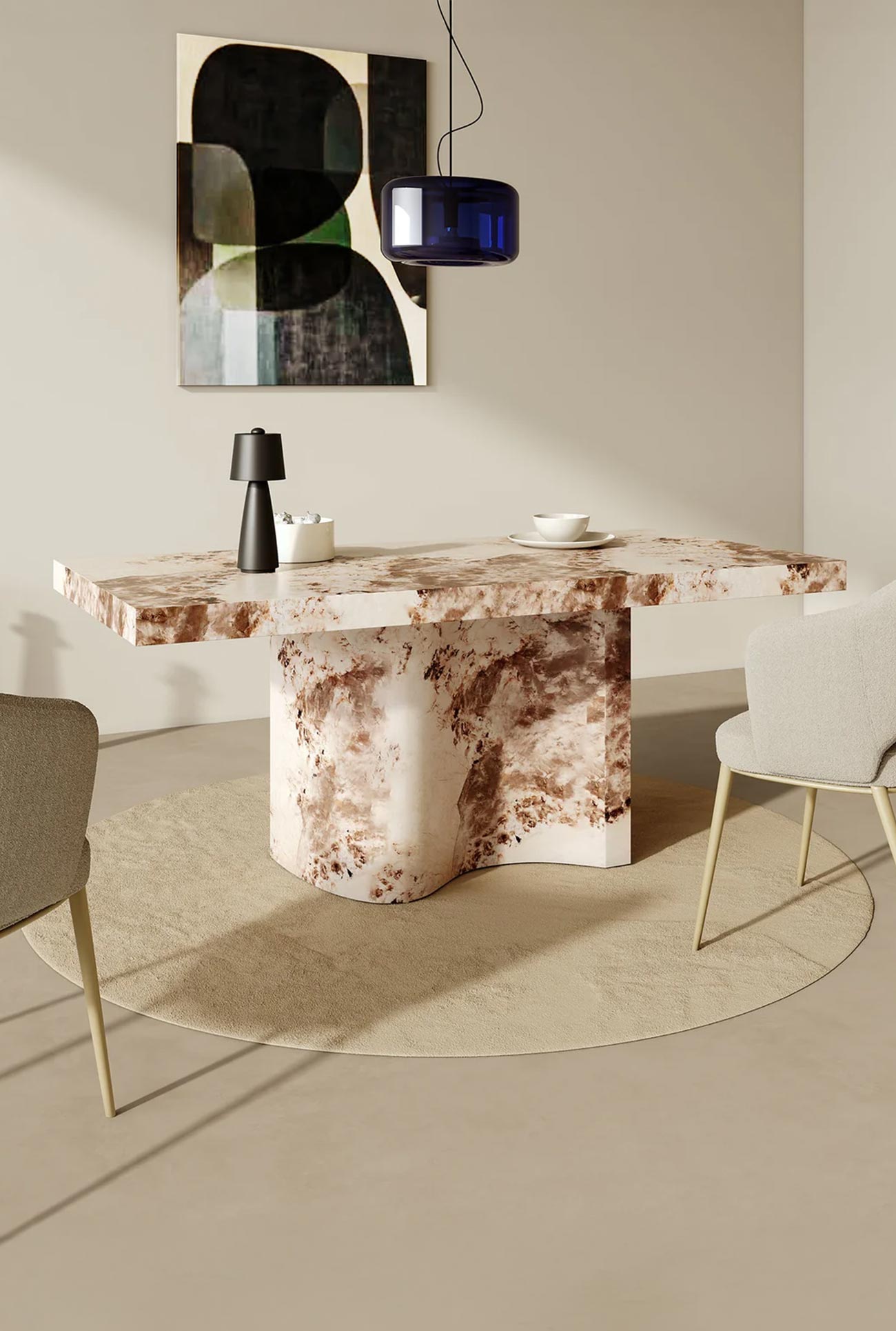 PEYRA - Tables à manger en marbre d'ingénierie - Mobilier Deco
