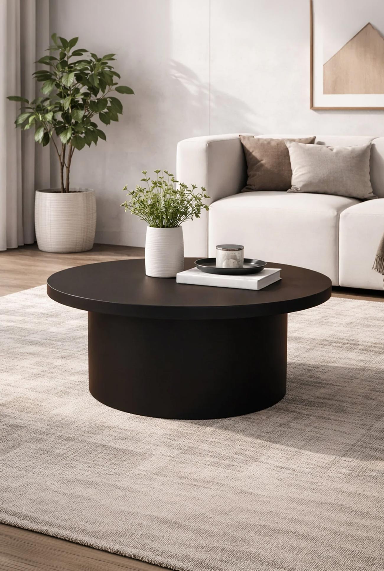 YARA - Tables basses rondes en marbre d'ingénierie - Mobilier Deco