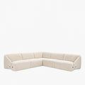 LENA Canapé d'angle modulable en tissu beige