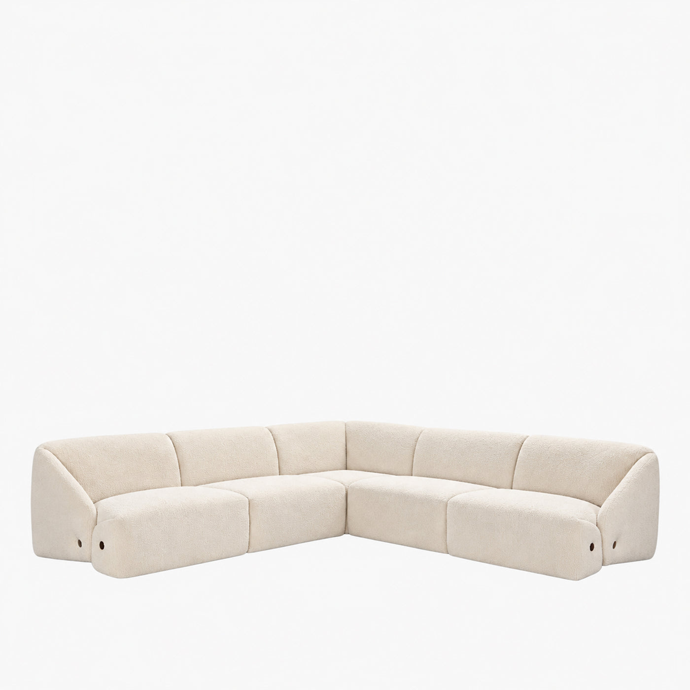 LENA Canapé d'angle modulable en tissu beige
