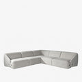 LENA Canapé d'angle modulable en tissu gris clair