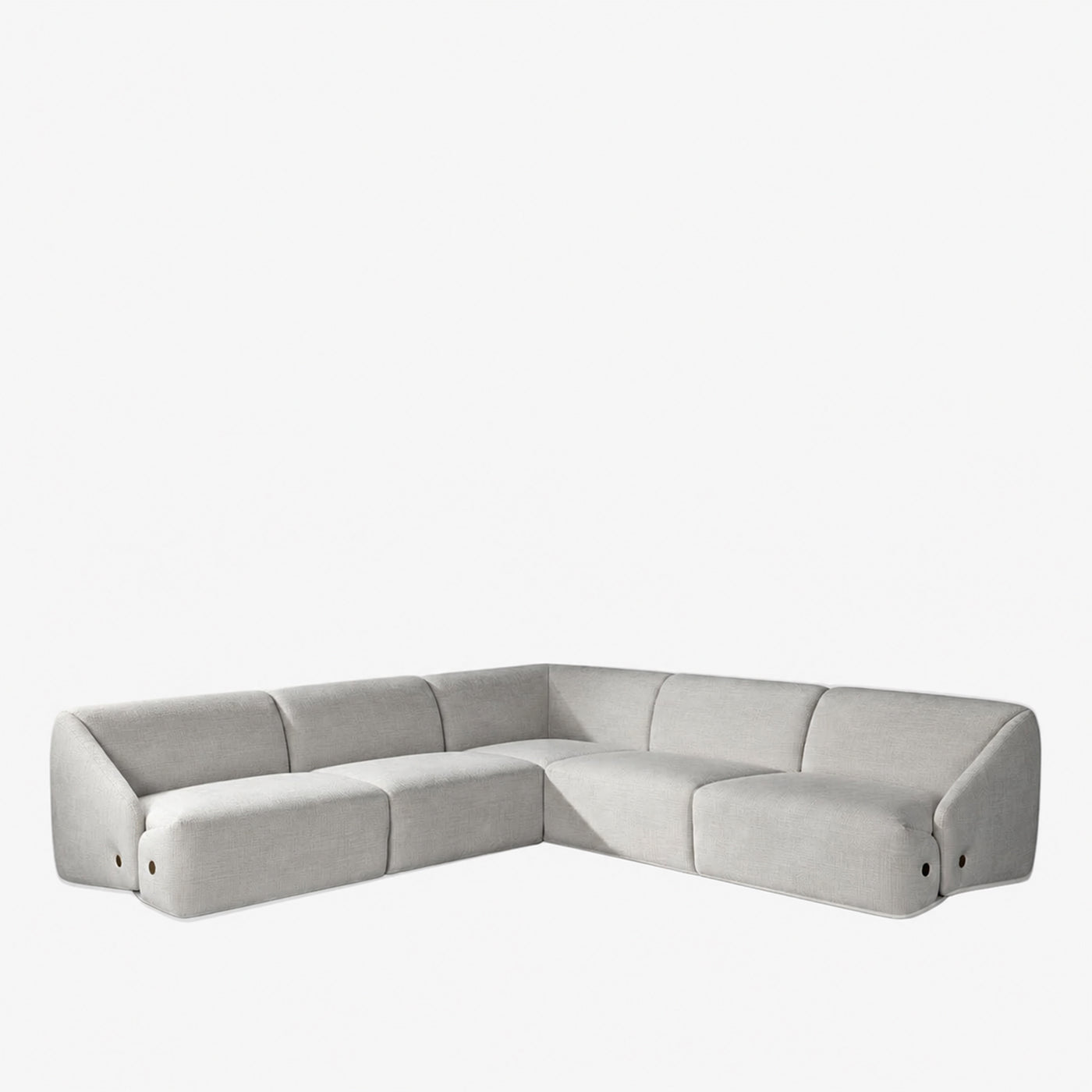 LENA Canapé d'angle modulable en tissu gris clair