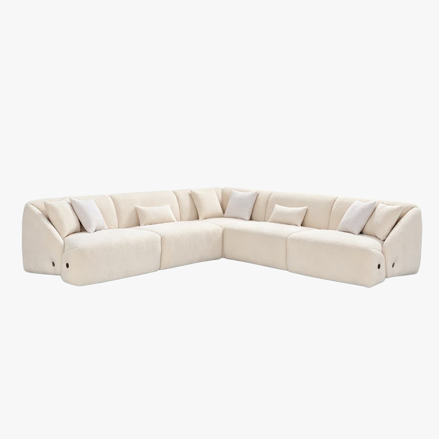 LENA Canapé d'angle modulable en tissu beige