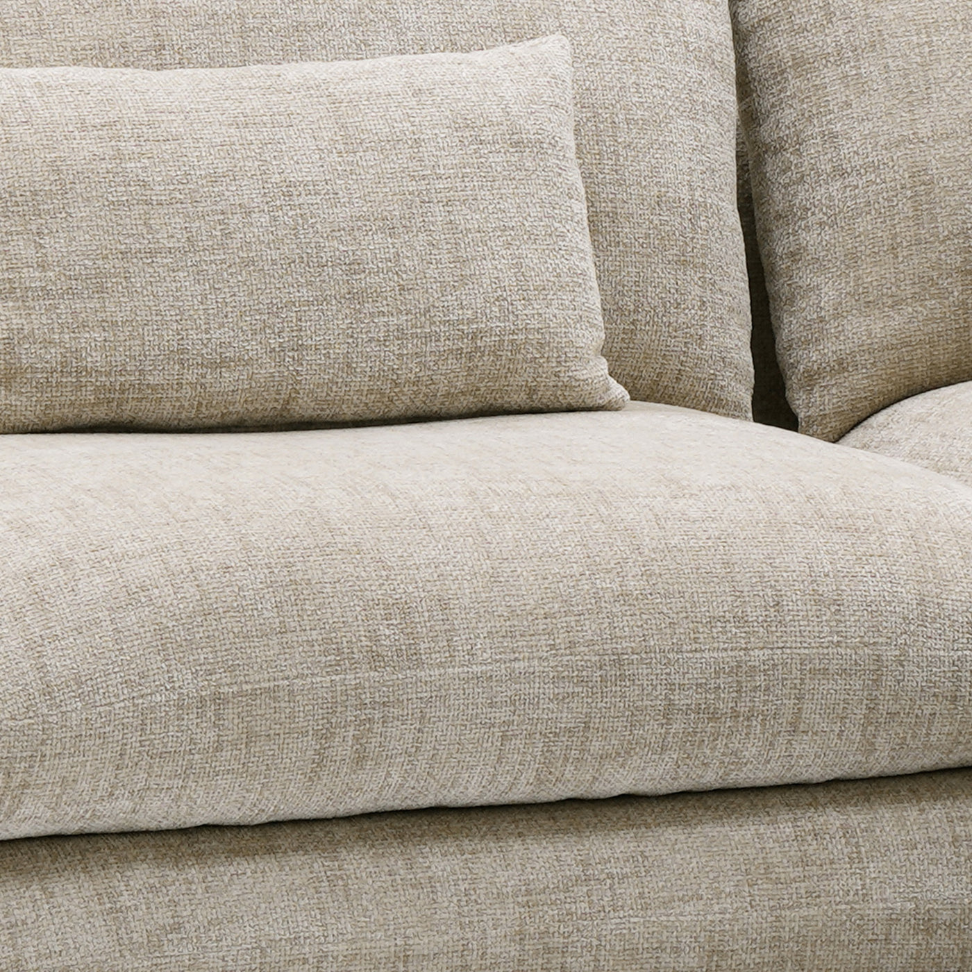 KENDAL Canapé d'angle en tissu taupe - Angle droit