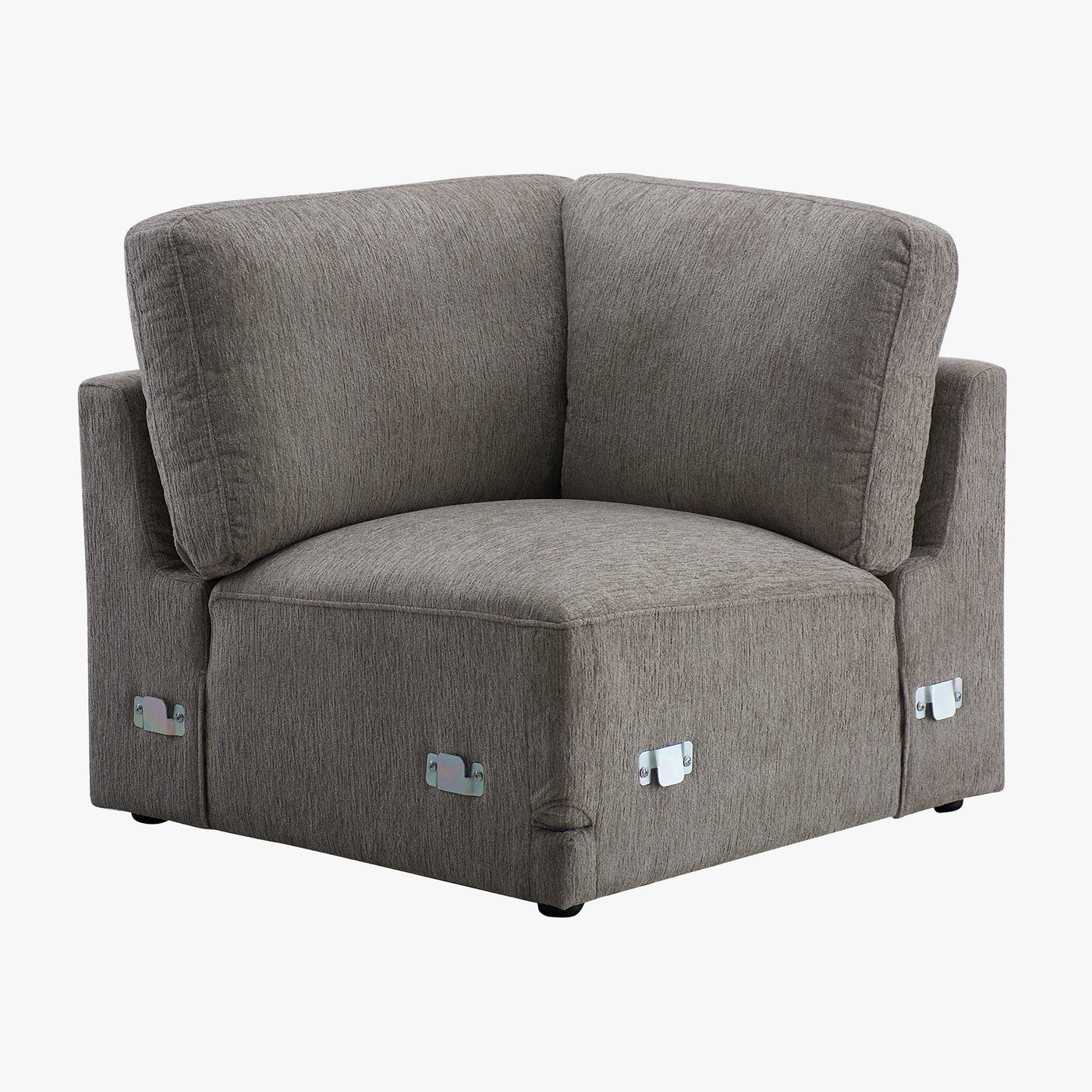 SYLAN Canapé d'angle réversible en tissu taupe