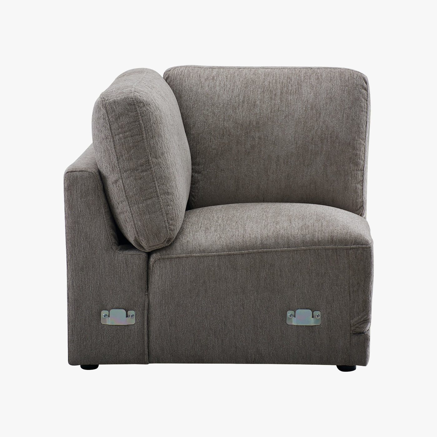 SYLAN Canapé d'angle réversible en tissu taupe