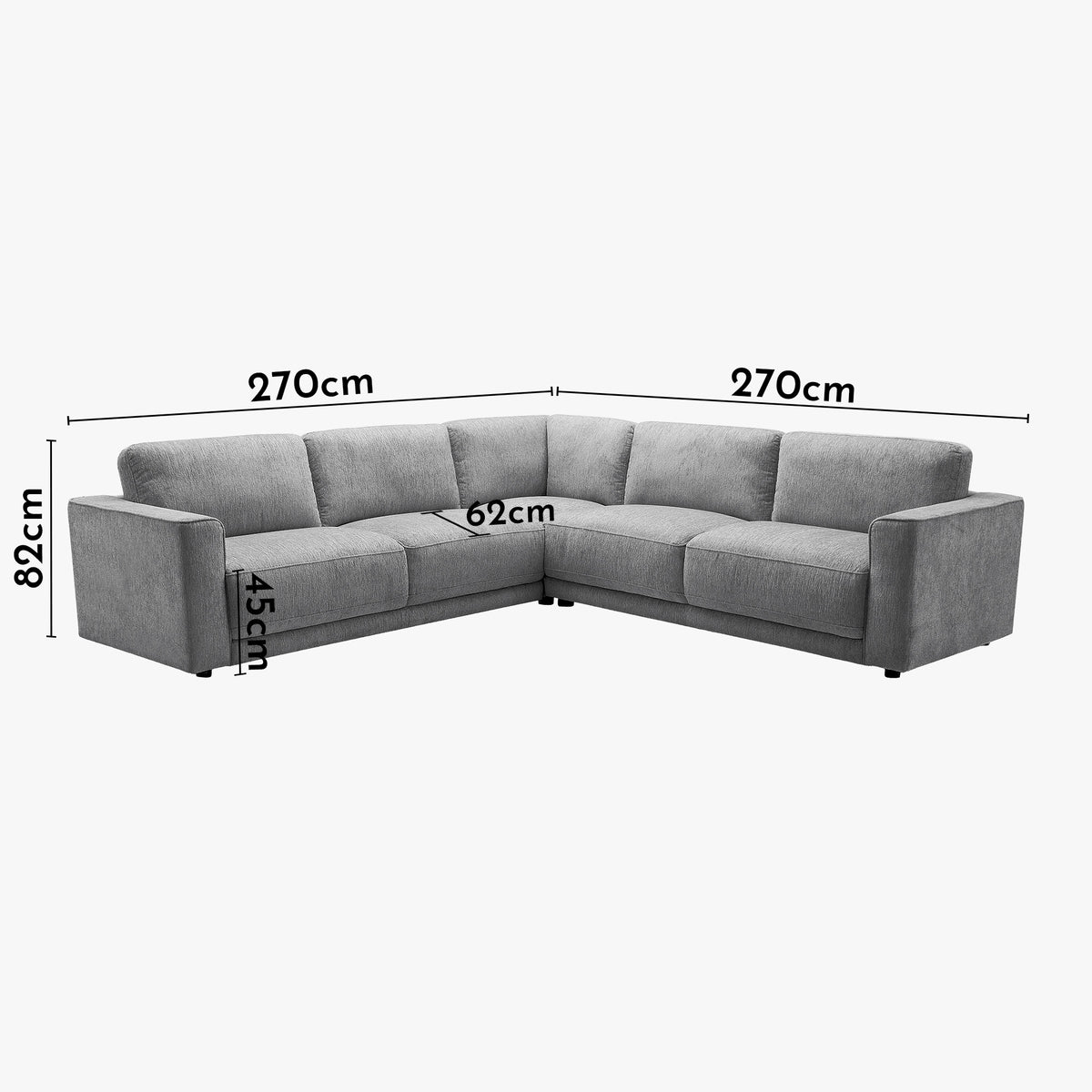 SYLAN Canapé d'angle réversible en tissu gris - Canapés d'angle - Mobilier Deco