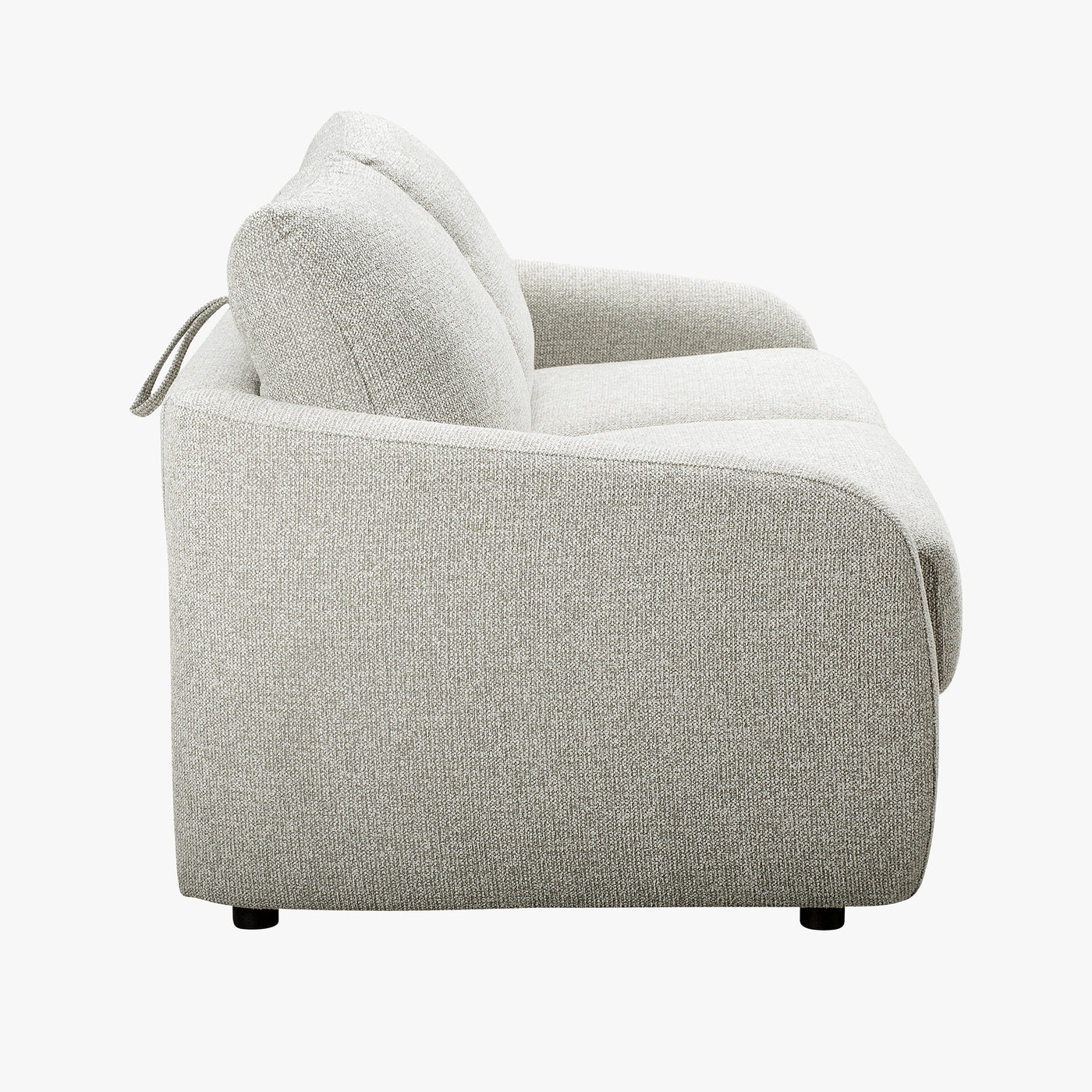 DAEL Canapé 3 places convertible matelas 12 cm en tissu blanc écru