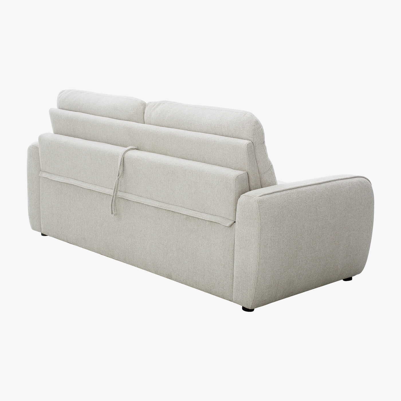 FELYA Canapé 3 places convertible matelas intégré en tissu écru