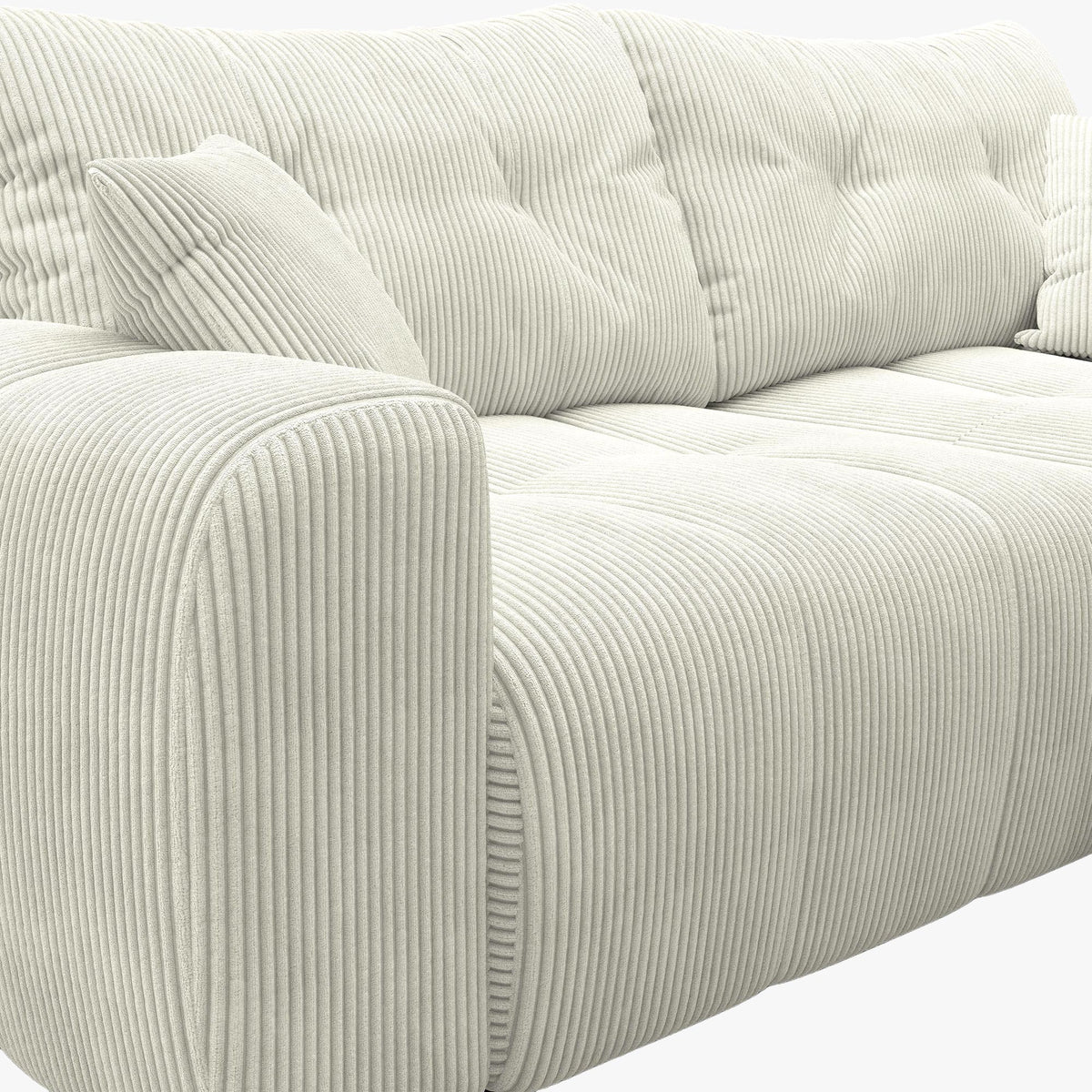 ALYA Canapé d'angle convertible et réversible avec coffre en velours côtelé beige - Canapé d'angle convertible