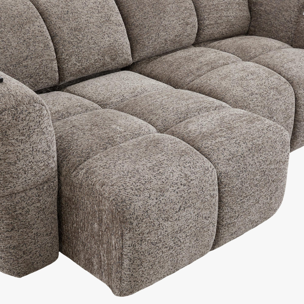 NALA Canapé 3 places relax électrique avec assises coulissantes en tissu taupe