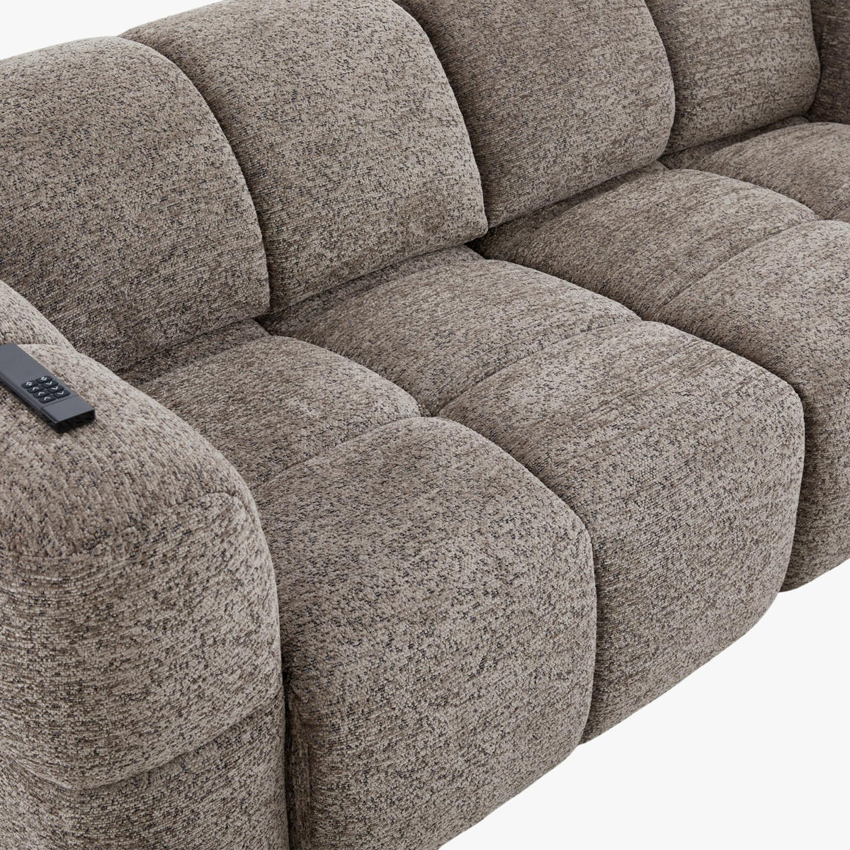 NALA Canapé 3 places relax électrique avec assises coulissantes en tissu taupe