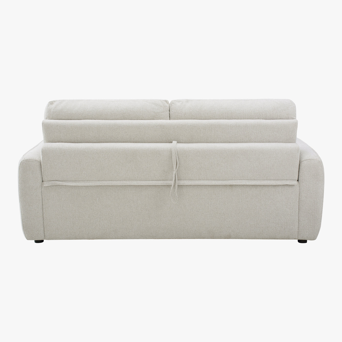 FELYA Canapé 3 places convertible matelas intégré en tissu écru