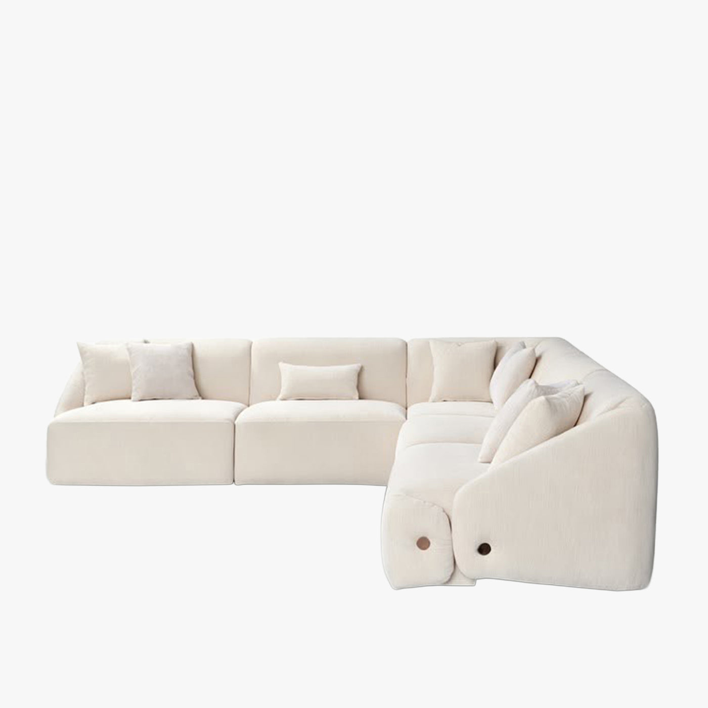 LENA Canapé d'angle modulable en tissu beige