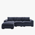 SELENIA Canapé d'angle modulable et réversible en tissu bleu
