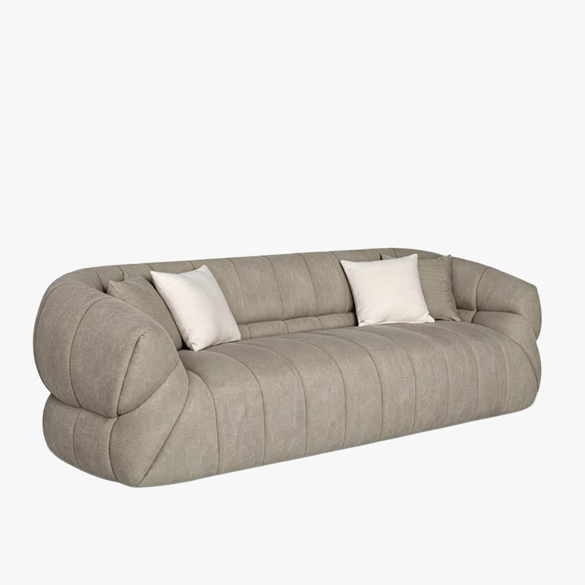 SIENA Canapé 3 places en tissu taupe