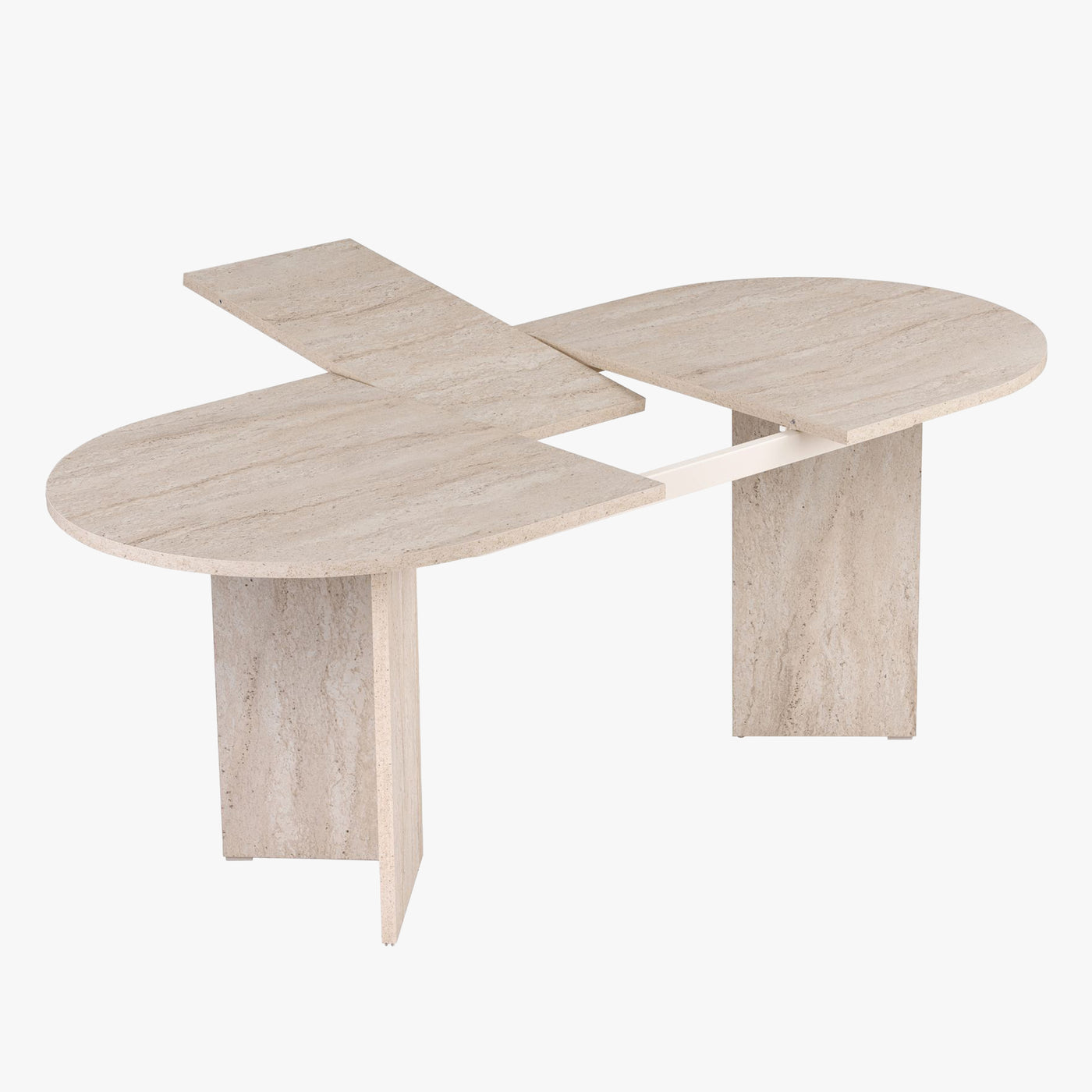 BELORA XL Table à manger extensible ovale beige 160-200 cm