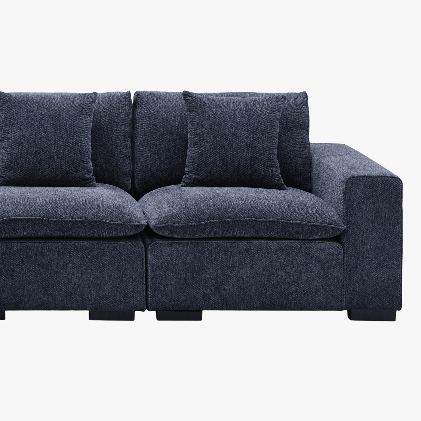 SELENIA Canapé d'angle modulable en tissu bleu