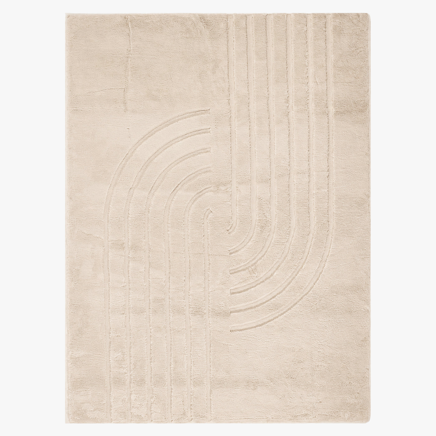 ALASKA Tapis en tissu doux à motif en relief beige - 160x230 cm