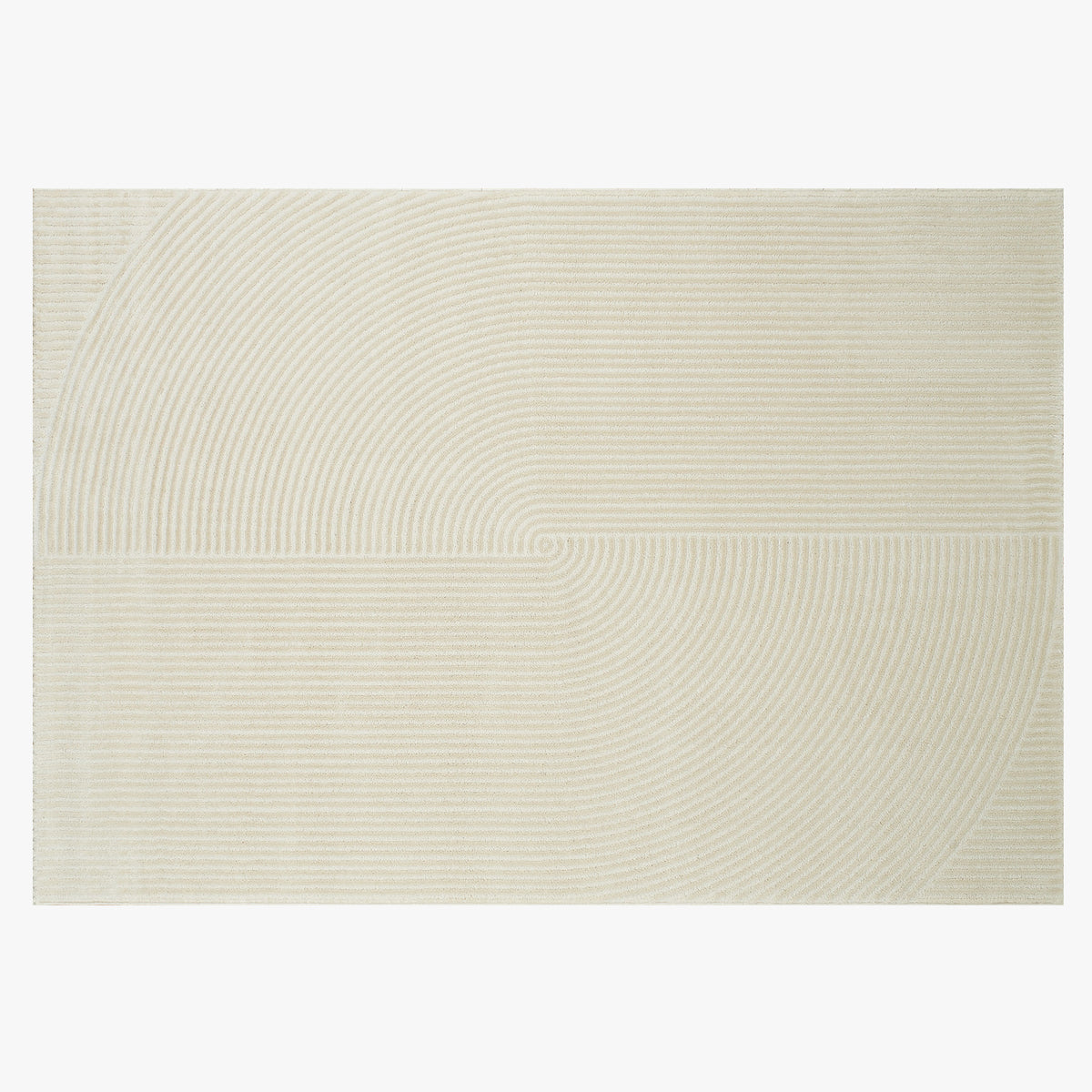 BIANCA Tapis en tissu à motif en relief blanc écru - 160x230 cm