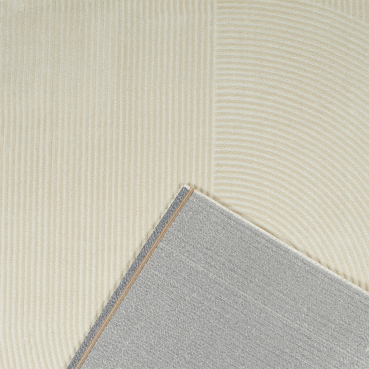 BIANCA Tapis en tissu à motif en relief blanc écru - 160x230 cm