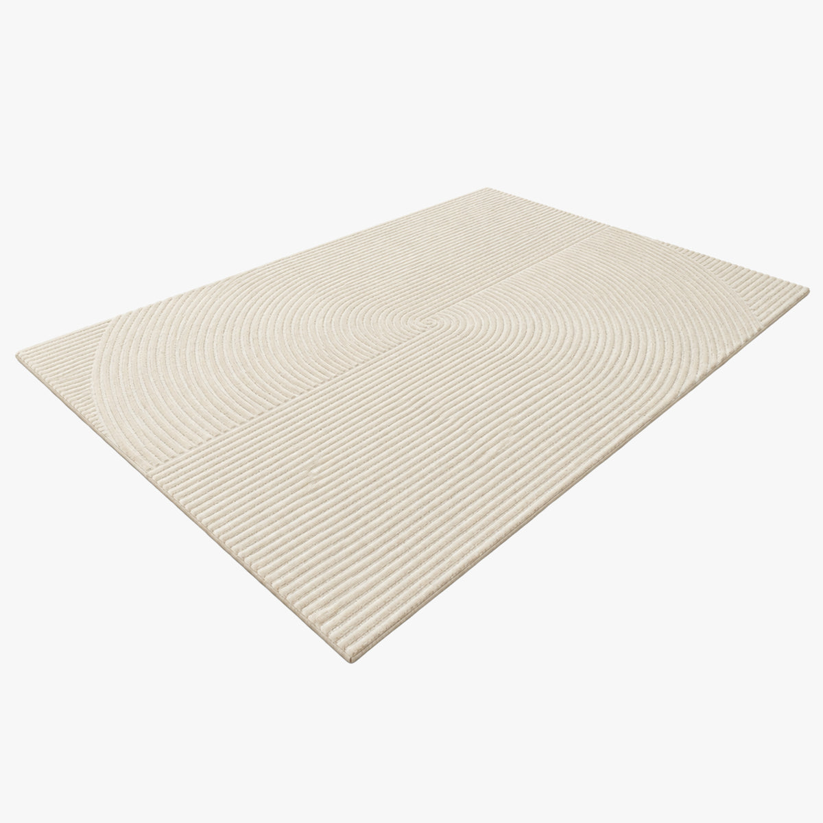 BIANCA Tapis en tissu à motif en relief blanc écru - 160x230 cm