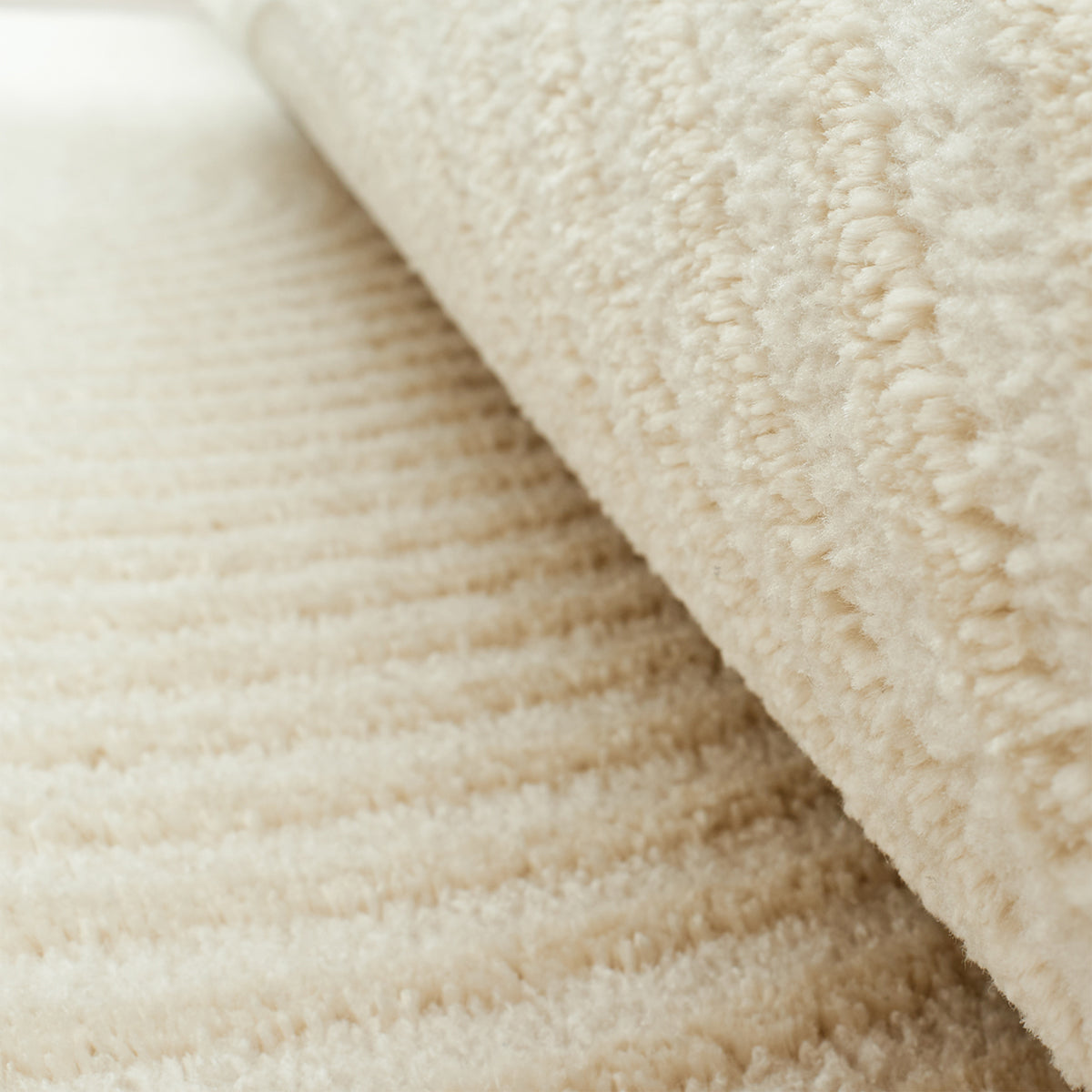 BIANCA Tapis en tissu à motif en relief blanc écru - 160x230 cm