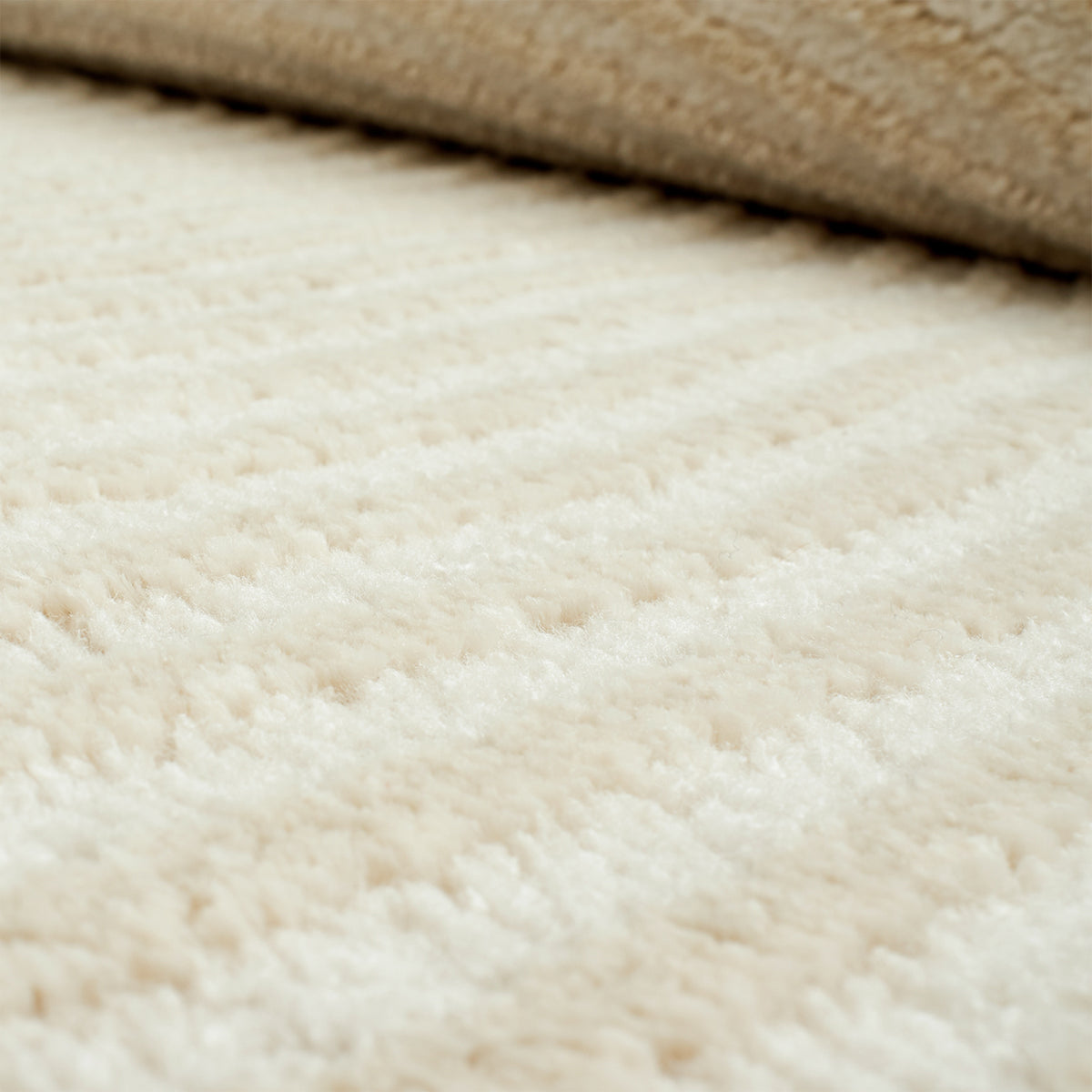 BIANCA Tapis en tissu à motif en relief blanc écru - 160x230 cm