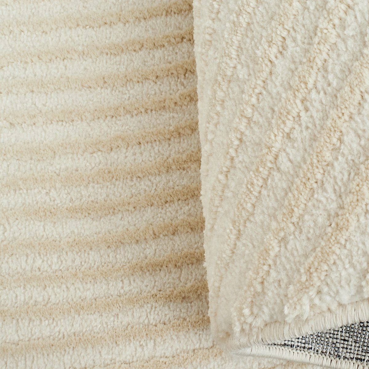 BIANCA Tapis en tissu à motif en relief blanc écru - 160x230 cm