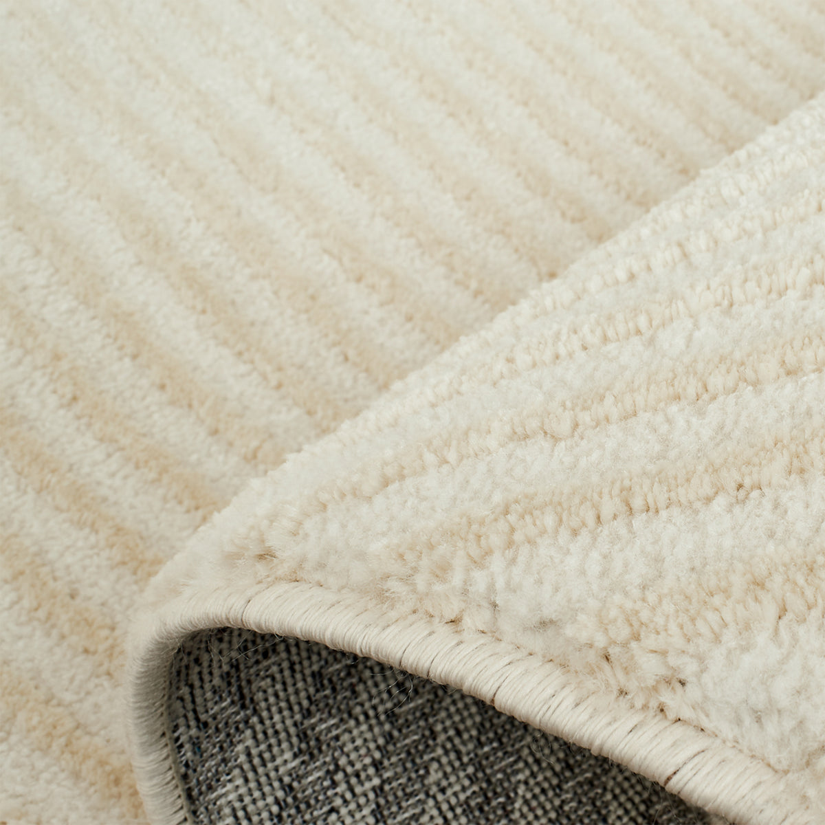 BIANCA Tapis en tissu à motif en relief blanc écru - 160x230 cm