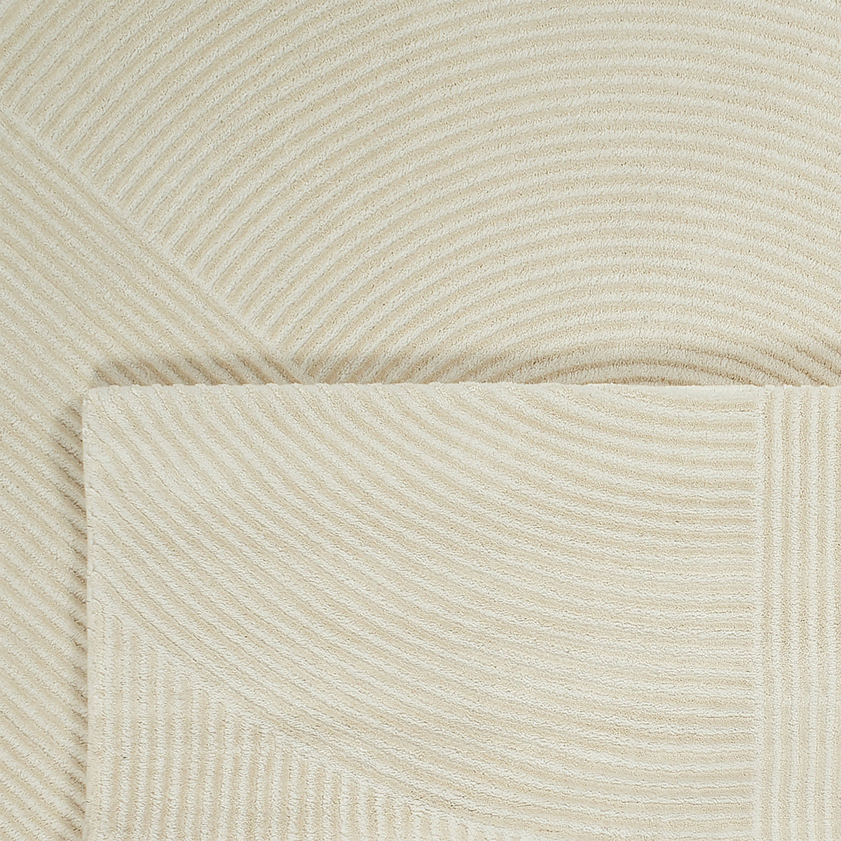 BIANCA Tapis en tissu à motif en relief blanc écru - 160x230 cm