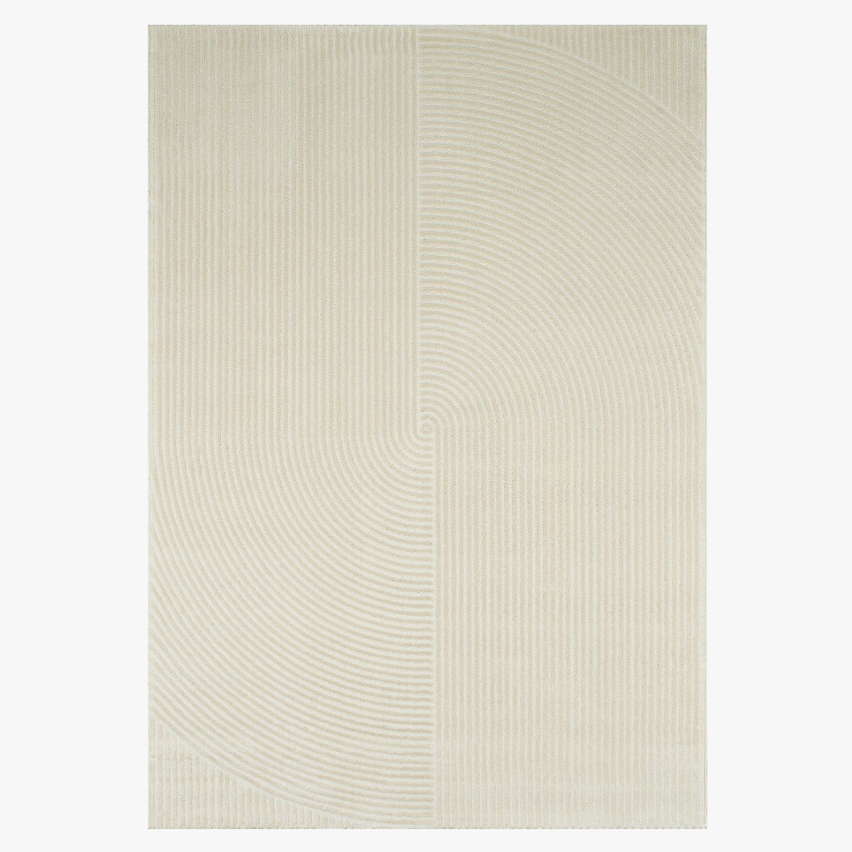 BIANCA Tapis en tissu à motif en relief blanc écru - 160x230 cm