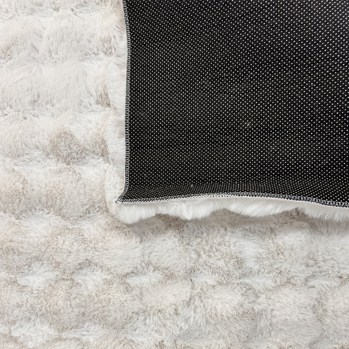 BUBBLE Tapis tissu doux à relief blanc - 160x230 cm
