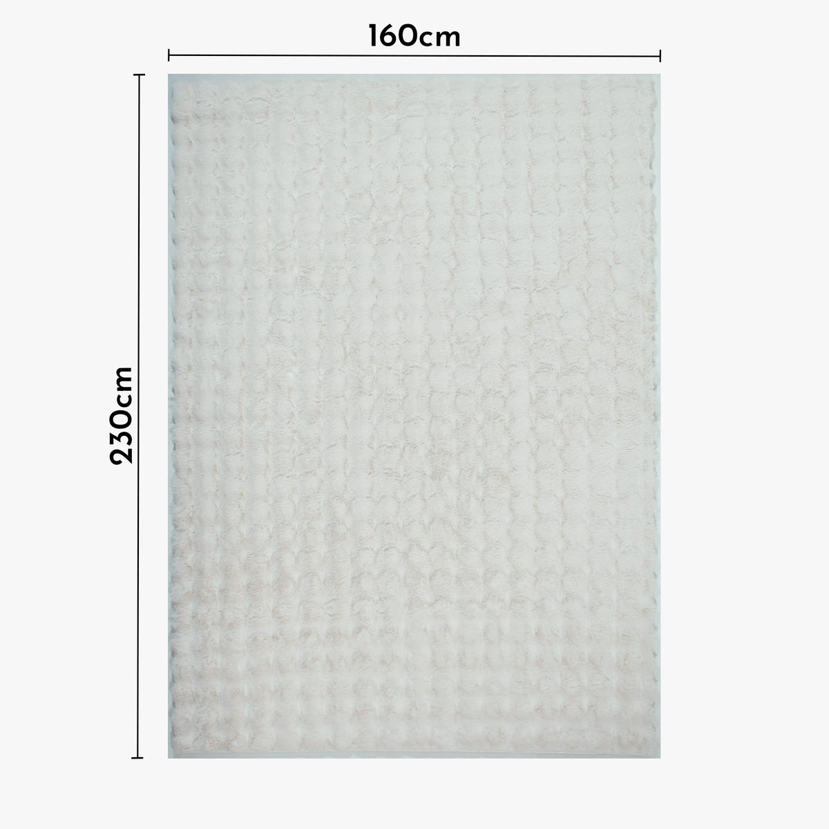BUBBLE Tapis tissu doux à relief blanc - 160x230 cm