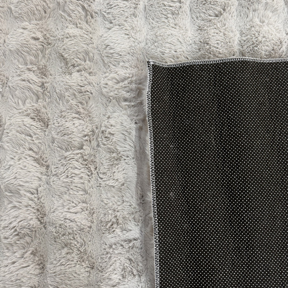 BUBBLE Tapis tissu doux à relief gris - 160x230 cm
