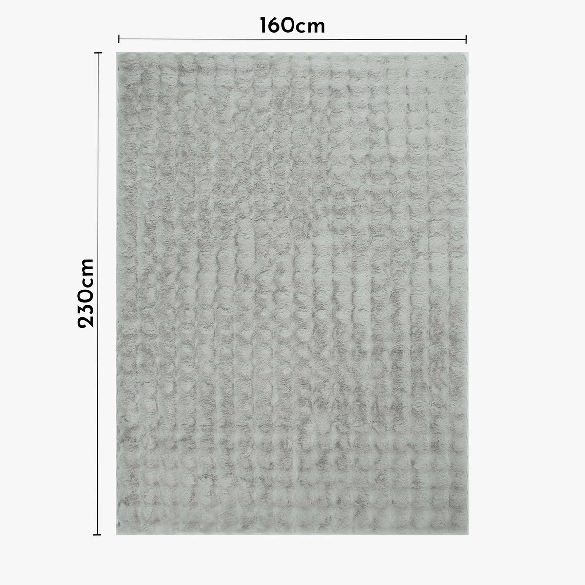 BUBBLE Tapis tissu doux à relief gris - 160x230 cm