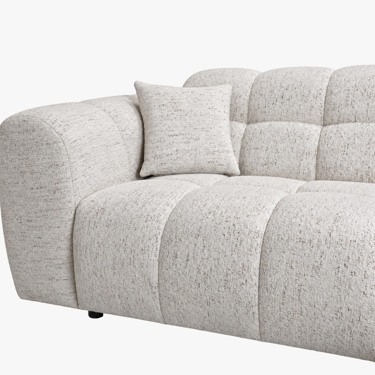 RUBY Canapé d'angle en tissu beige - Angle droit