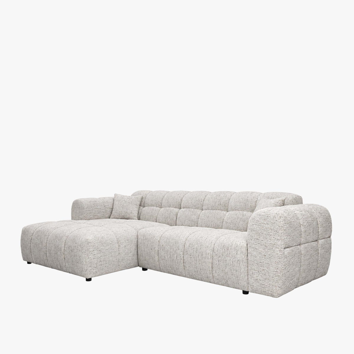 RUBY Canapé d'angle en tissu beige - Angle gauche