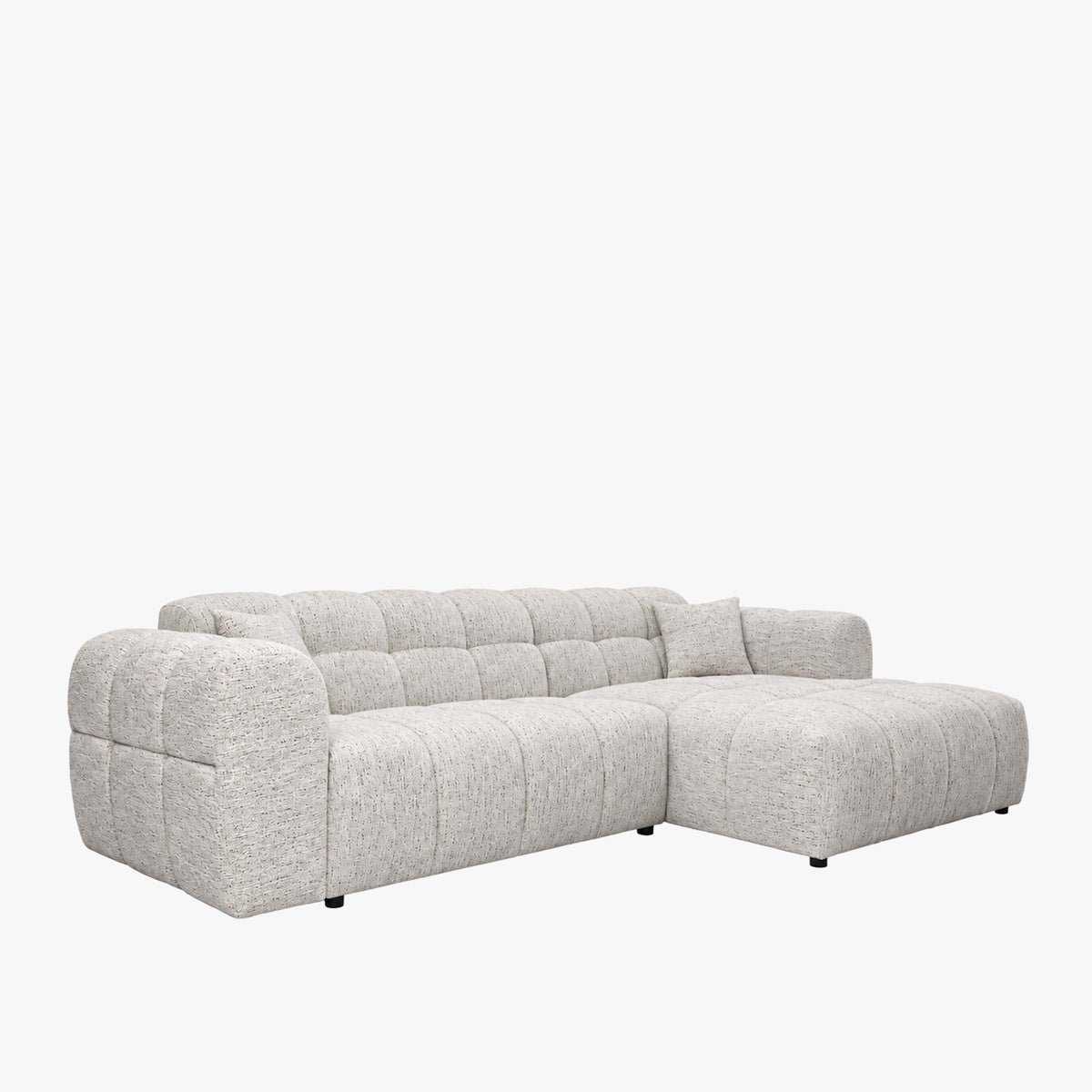 RUBY Canapé d'angle en tissu beige - Angle droit