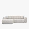 RUBY Canapé d'angle en tissu beige - Angle gauche